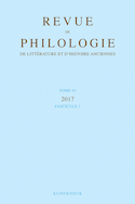 Revue de philologie, de littérature et d'histoire anciennes, v. 91-1